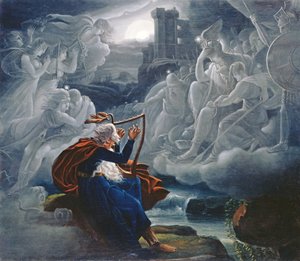 Ossian invoque les esprits sur les rives de la rivière Lorca - Karoly Kisfaludy